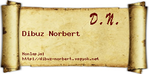 Dibuz Norbert névjegykártya